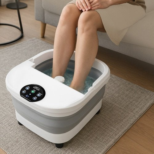 Salokāms kāju spa ar mehānisko masāžu, ūdens sildīšanu un LED vadību