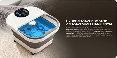 Salokāms kāju spa ar mehānisko masāžu, ūdens sildīšanu un LED vadību
