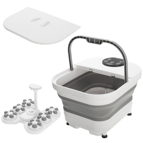 Salokāms kāju spa ar mehānisko masāžu, ūdens sildīšanu un LED vadību