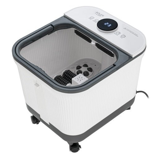 Adler AD 2184 – Deluxe Foot Spa masētājs ar mehānisku masāžu | 4 ruļļi + 4 masāžas režīmi | Ūdens sildītājs līdz 48°C | 16.7 L