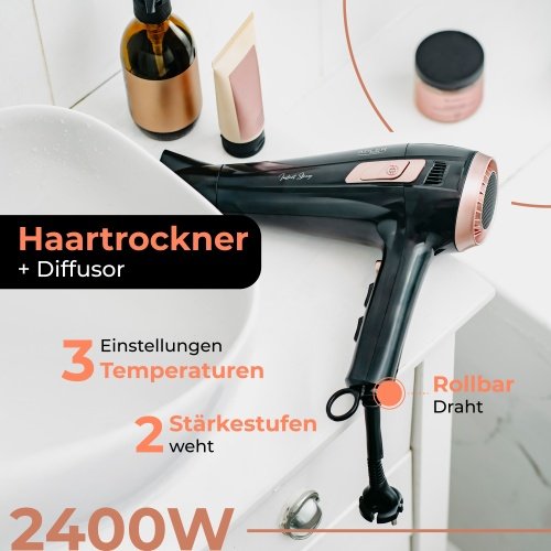 Adler matu fēns ar izvelkamu vadu - 2400W + difuzors