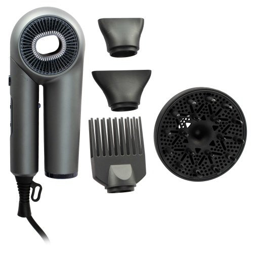SUPERSPEED matu fēns, 1600 W jonu matu fēns ar bezsuku motoru (110 000 apgr./min.), 3 siltuma un 3 ātruma iestatījumi, aukstā gaisa režīms, salokāms rokturis