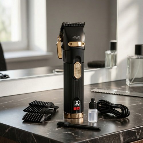 Matu griezējs LED displejs, 2 ātruma iestatījumi, 4 uzgaļu ķemmes, 0.8–13 mm, USB lādēšana