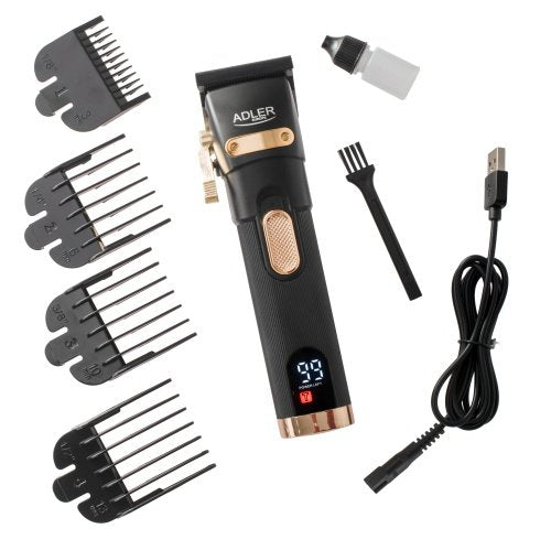 Matu griezējs LED displejs, 2 ātruma iestatījumi, 4 uzgaļu ķemmes, 0.8–13 mm, USB lādēšana