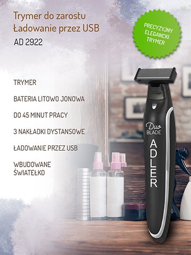 Adler trimmeris Beard - USB lādēšana