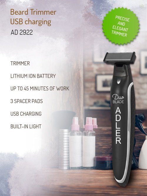 Adler trimmeris Beard - USB lādēšana