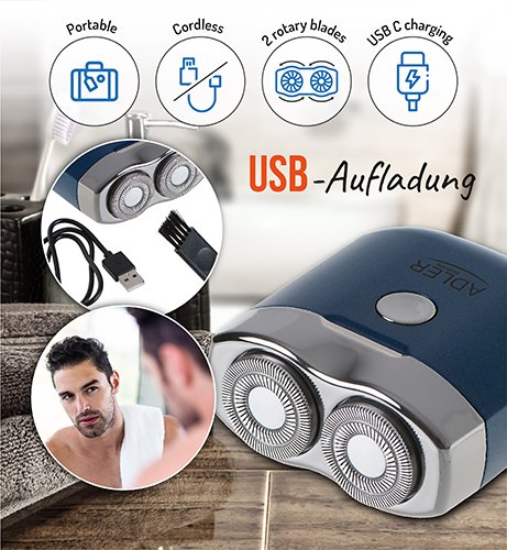 Adler skuveklis ceļojumu - USB 2 uzlikas