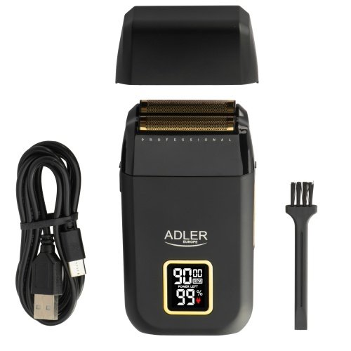 Profesionāls friziera skuveklis ar foliju, divkārša griešanas galviņa, titāna folija, 3 ātruma režīmi (8000–9000 apgr./min.), LCD displejs, USB-C