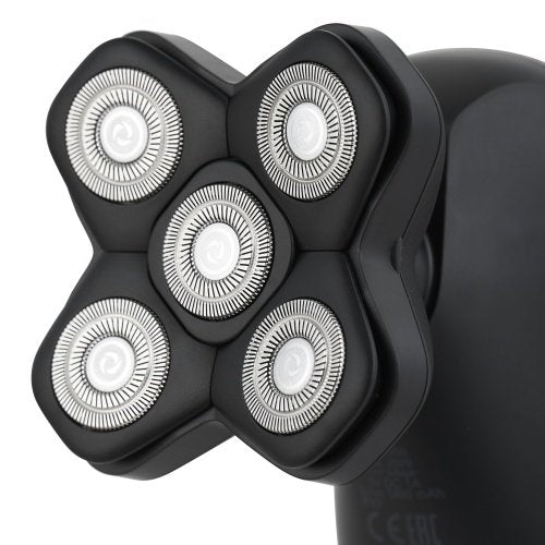 5-galviņu skūšanās mašīna, skuj līdz 0,1 mm, IPX7 – lietošana gan sausā, gan mitrā veidā, 2 ātrumi, LED indikators, USB-C, 120 minūšu darbības laiks, ceļojuma somiņa