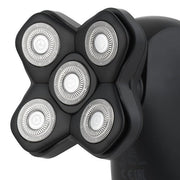 5-galviņu skūšanās mašīna, skuj līdz 0,1 mm, IPX7 – lietošana gan sausā, gan mitrā veidā, 2 ātrumi, LED indikators, USB-C, 120 minūšu darbības laiks, ceļojuma somiņa