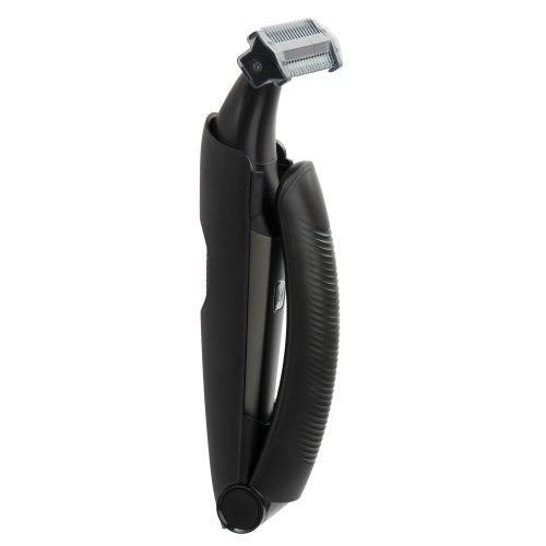 Ķermeņa trimmeris ar garu salokāmu rokturi, USB, platu divpusēju 68 mm asmeni,