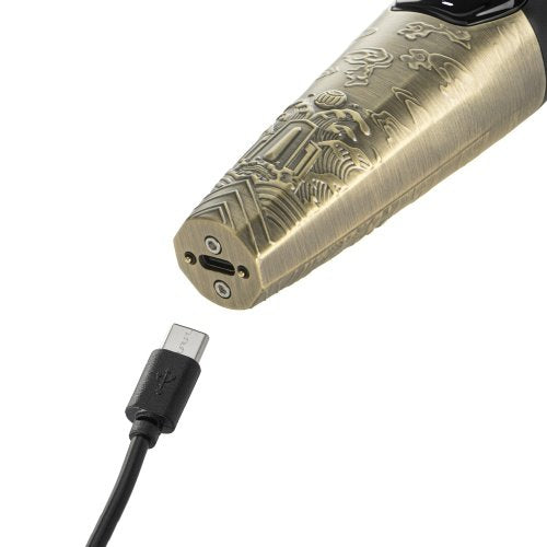 Bārdas un ūsas trimmeris, USB-C, precīza kontūru veidošana, 2 ātrumi, 3 vadības ķemmes (1,5/3/4,5 mm), LED displejs,