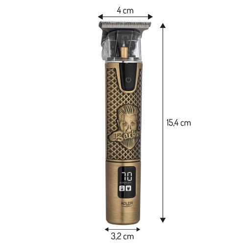 Profesionāls trimmeris- keramikas kustīgie asmeņi, LED displejs, USB-C, 180 Min