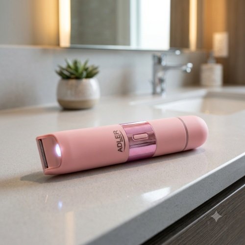 Divpusējais sieviešu trimmeris 2-in-1, bikini zonas trimmeris un sejas skuveklis ar foliju, keramiska asmeņa, LED apgaismojums, IPX5, USB-C