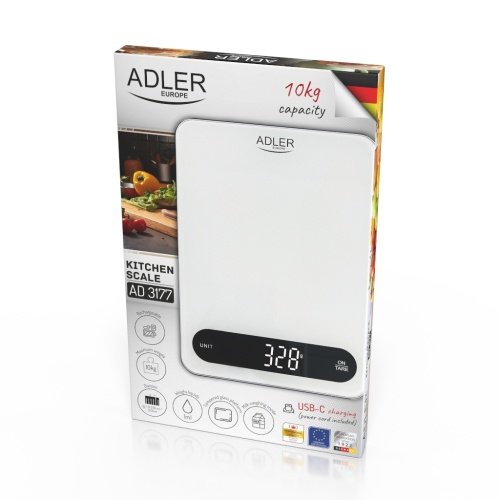 Adler virtuves svari 10kg USB lādētājs