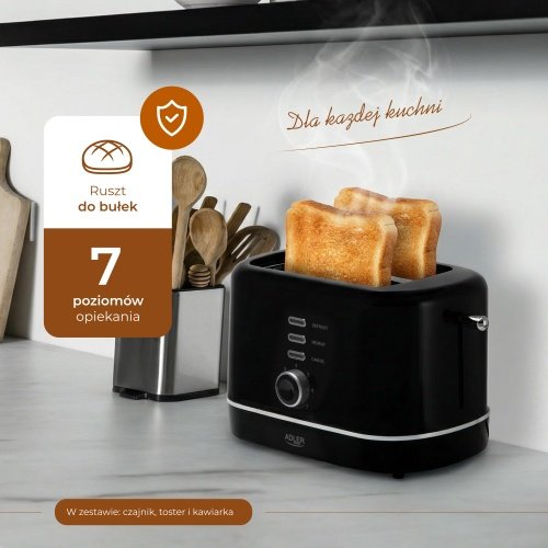 Tosteris ar maizīšu statīvu | 7 apcepšanas līmeņi | Atkausēšanas/ uzsildīšanas funkcijas
