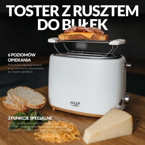 Adler tosteris ar maizīšu statīvu