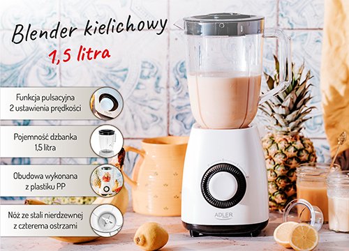 Adler blenderis trauks 1,5L plastmasas