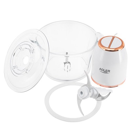 Pārtikas smalcinātājs 2 l, elektriskais virtuves smalcinātājs ar maksimālo jaudu 800 W, stikla trauks, 4 nerūsējošā tērauda asmeņi, 2 ātruma režīmi,