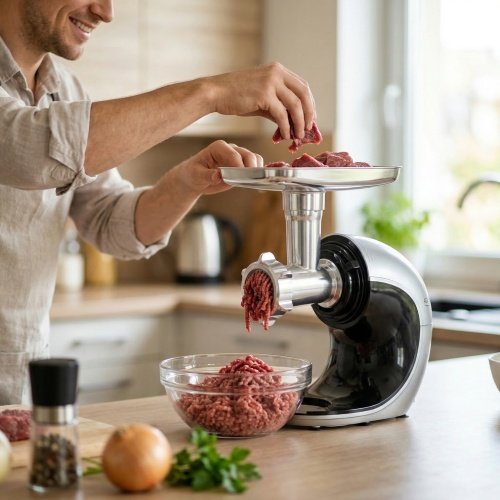 Slow-ātrums juicer 3/1 - Meat mincer, Juicer, Vegetable grater