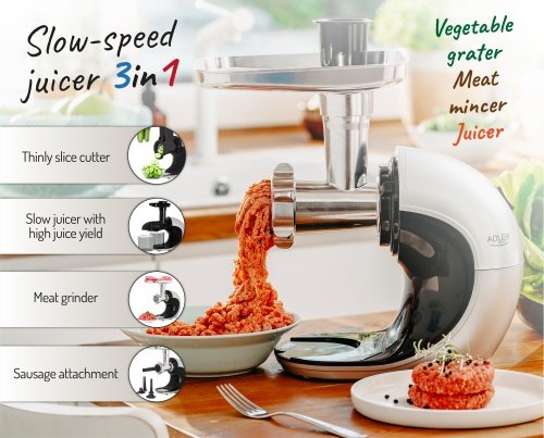 Slow-ātrums juicer 3/1 - Meat mincer, Juicer, Vegetable grater