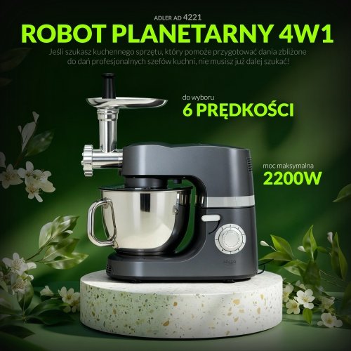 Planetārais virtuves kombains 2200W 7L