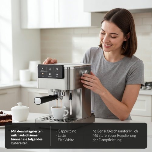 Espresso automāts 20-Bar | Thermoblock | PID | piena putotājs | 5-in-1 kafijas mašīna