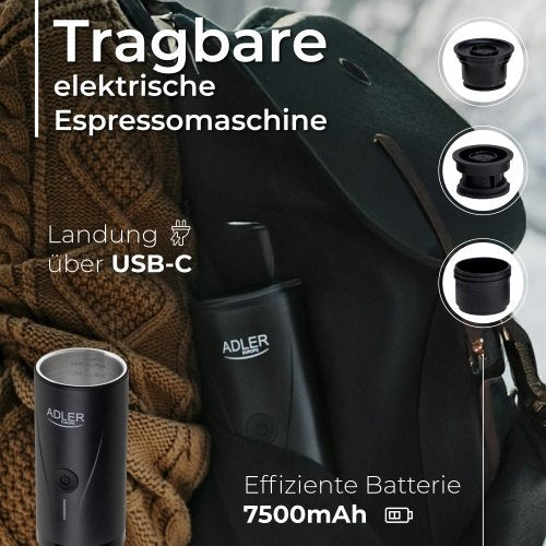 Portatīvs elektriskais spiediena kafijas automāts - USB - 20 bar
