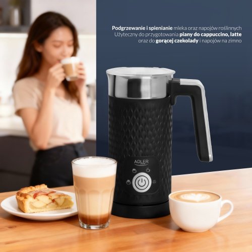 Piena putotājs melns - putotājs un sildītājs (latte un kapučino)