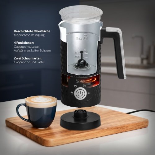 Piena putotājs melns - putotājs un sildītājs (latte un kapučino)