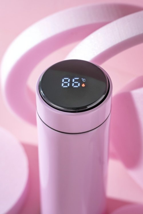 Termoskanna ar LED apgaismojumu, 473 ml, rozā