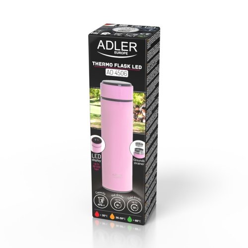 Termoskanna ar LED apgaismojumu, 473 ml, rozā