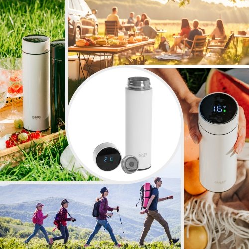 Termoskanna ar LED apgaismojumu, 473 ml, balta