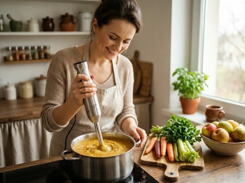 Daudzfunkcionāls rokas blenderu komplekts, 21 ātruma režīms ar „Turbo” funkciju, 1500 ml virtuves kombains, 860 ml smalcinātājs, kubiņu griešanas uzgalis, putotājs, mīklas mīcīšanas uzgaļi, biezeņa pagatavošanas uzgalis, 600 ml krūze