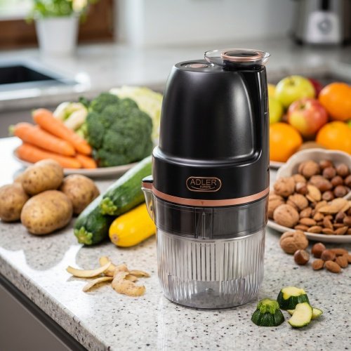 Elektriskā rīve „4-in-1“, 200 W, kartupeļiem, cukiniem, dārzeņiem, augļiem un riekstiem, 4 uzgaļi, 900 ml trauks