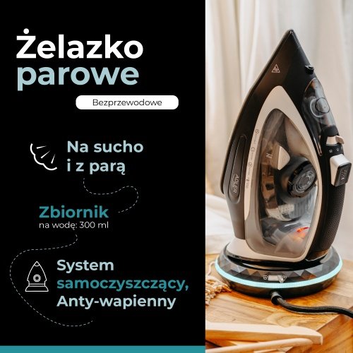 Bezvadu tvaika gludeklis