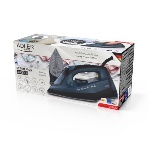 Tvaika gludeklis 2200 W, keramiskais gludināmais, tvaika impulsa režīms 110 g/min, nepārtraukta tvaika padeve 40 g/min, vertikālā gludināšana ar tvaiku, automātiskā izslēgšanās, pretpilēšanas sistēma, pretkaļķošanās sistēma, 320 ml ūdens tvertne