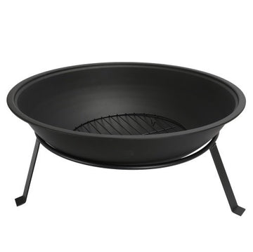 Dārza ugunskurs 55 cm ar resti, tērauda āra ugunskura trauks malkai un koksnes briketēm, ugunskurs