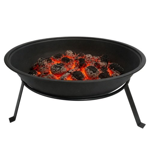 Dārza ugunskurs 55 cm ar resti, tērauda āra ugunskura trauks malkai un koksnes briketēm, ugunskurs