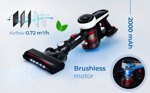 Adler putekļsūcējs bez maisa ar brushless motor tehnoloģija