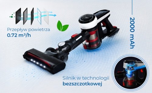 Adler putekļsūcējs bez maisa ar brushless motor tehnoloģija