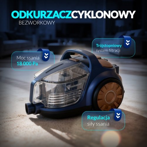 Ciklona putekļsūcējs 3,5 l | Jauda 3000 W | HEPA 13 filtrs