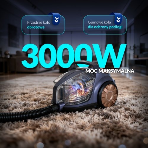 Ciklona putekļsūcējs 3,5 l | Jauda 3000 W | HEPA 13 filtrs