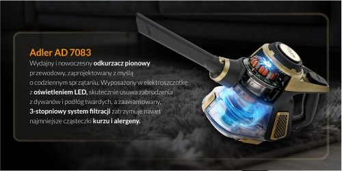 AD 7083 putekļsūcējs ar elektrisku suku