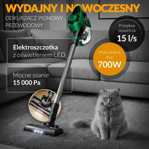 Putekļsūcējs ar elektrisku suku | 15,000 Pa jauda | HEPA 13 filtrs