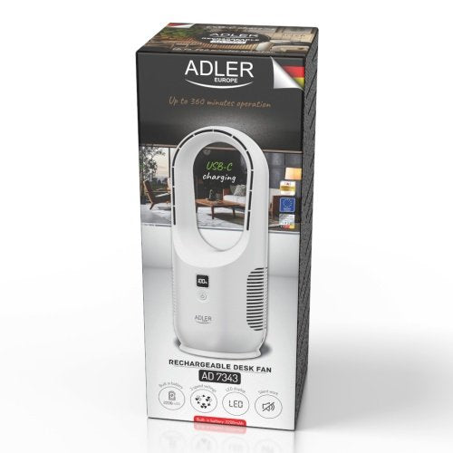 Adler uzlādējams ventilators Bladeless galda - USB
