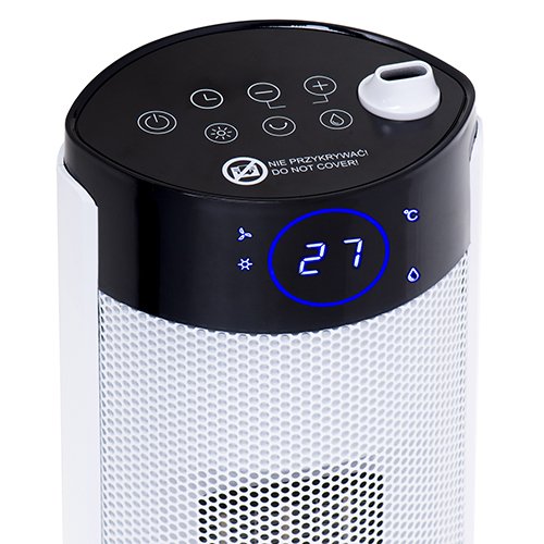 Tower ventilatora sildītājs LCD ar gaisa mitrinātājs 75cm / 29"