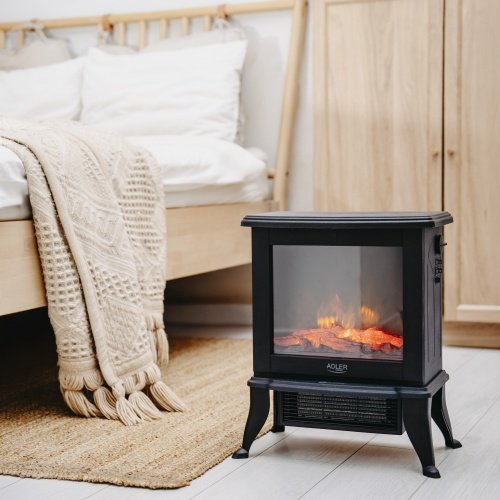 Elektriskais kamīns ar 2 siltuma līmeņiem: 1000W - 1800W, 3D liesmas efekts, ar termostatu