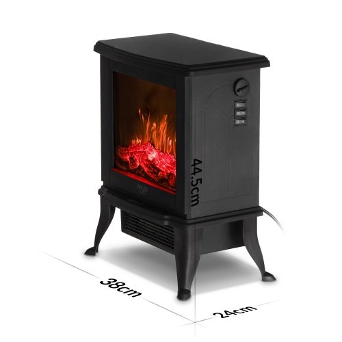 Elektriskais kamīns ar 2 siltuma līmeņiem: 1000W - 1800W, 3D liesmas efekts, ar termostatu