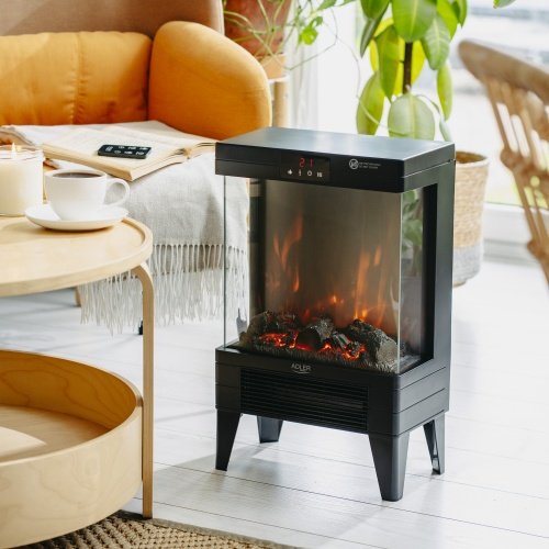 Elektriskais kamīns ar tālvadības pulti | 3D liesmas efekts | 2 siltuma līmeņi 1000W - 2000W | ar termostatu